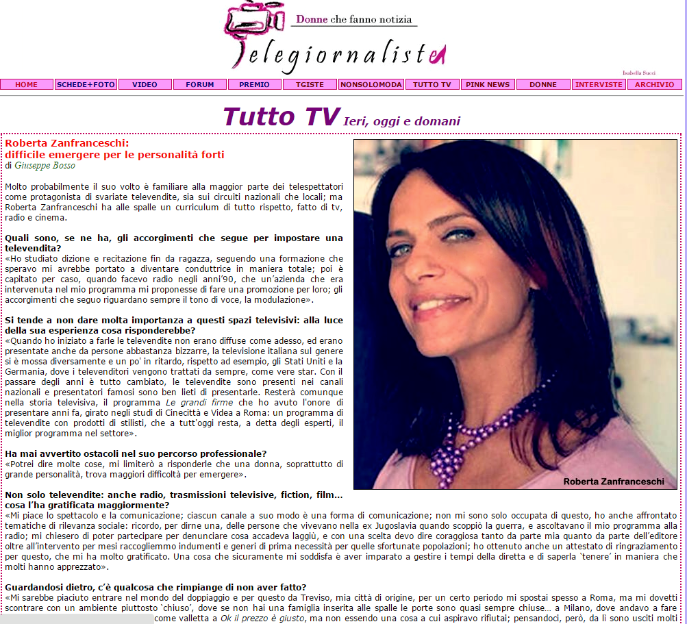 Articolo su "Telegiornaliste"